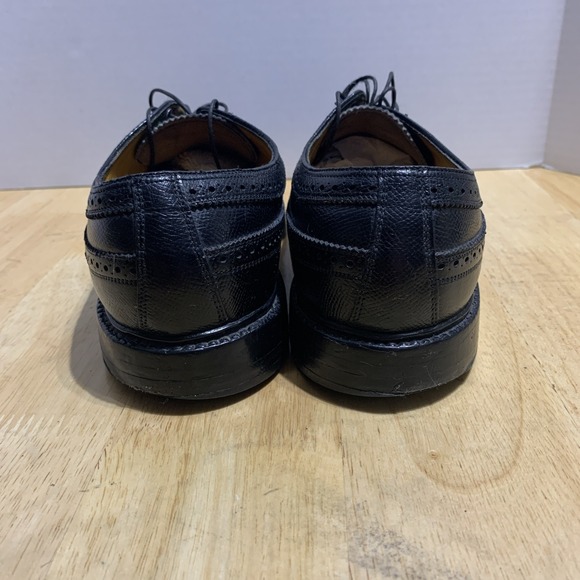 VTG‎ 60s Florsheim Imperial Longwing Shoes Men 8.5D Black Kenmore 5 Nail V-Cleat main image 4